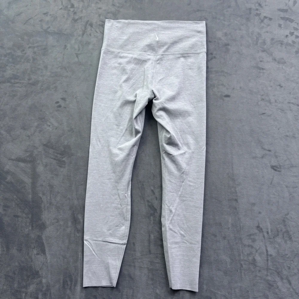 Nike Yoga Dri-FIT High Waisted Leggings Grey Heather 7/8 Tights Medium
